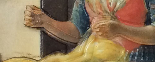 Atelier de couture - Antoine Raspal. D&eacute;tail de l'interp&eacute;&eacute;tation tactile par Polymorphe Design.